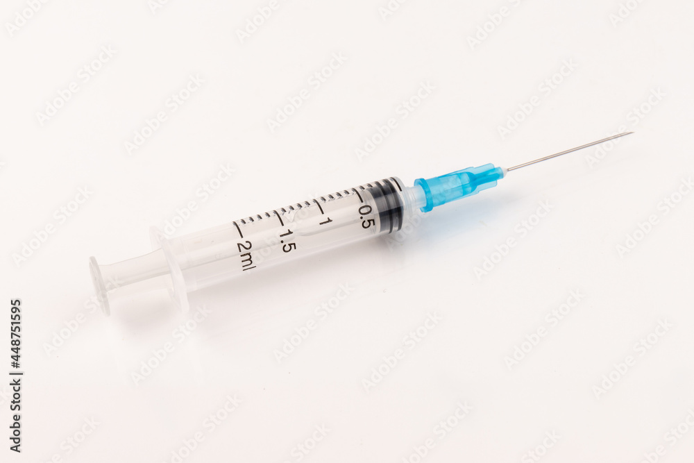 Medical plastic disposable syringe with needle. Applicable for vaccination. Medical plastic disposable syringe with needle. Applicable for vaccination.