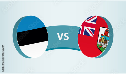 Estonia versus Bermuda, team sports competition concept.