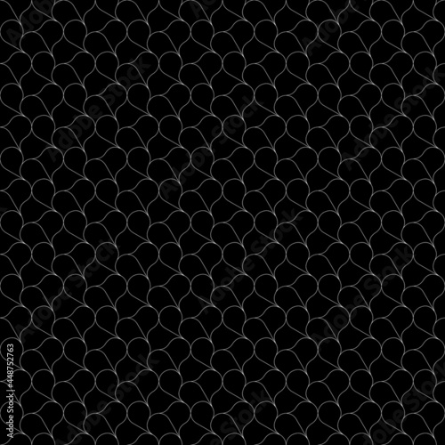 Seamless vector pattern. Geometric organic drop mesh texture. Rounded shapes endless background.