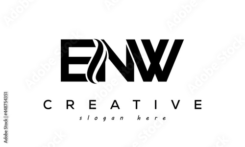 Letter ENW creative logo design vector	 photo