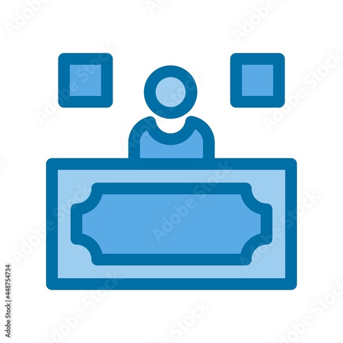  Reception Filled Blue Vector Icon Design