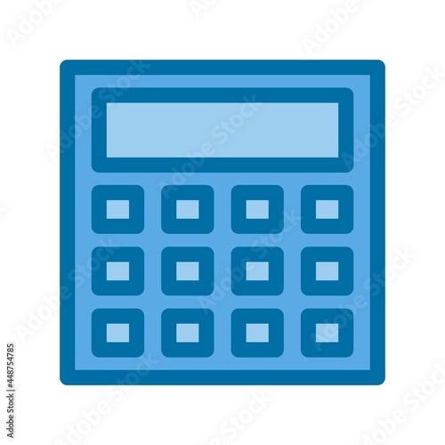 Calculator Filled Blue Vector Icon Design