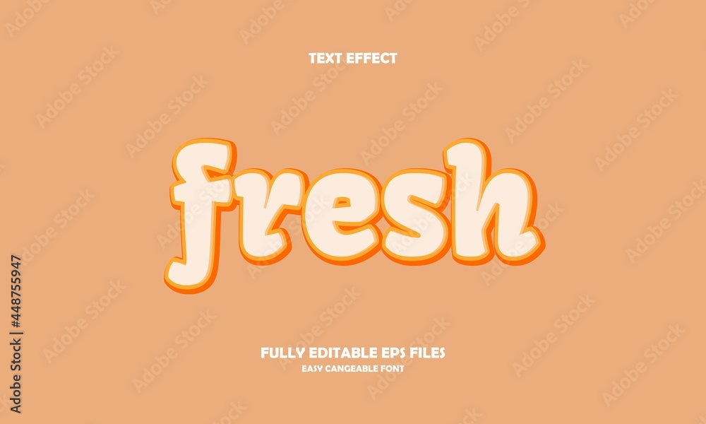 Editable text effect fresh title style