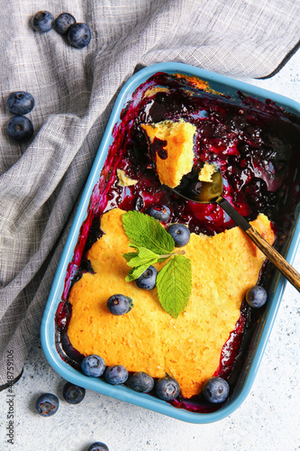 Baking dish with blueberry ...