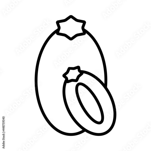 Chikoo Vector Line Icon Design