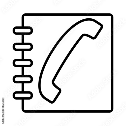 Phone book Vector Line Icon Design