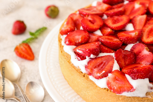 Fresh strawberry tart with ...