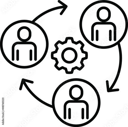 Person with cog icon, facilitation icon