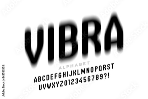 Vibrate style font design, alphabet letters and numbers vector illustration