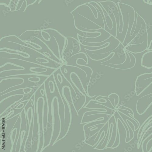tropical floral ornament in trending colors - seamless pattern