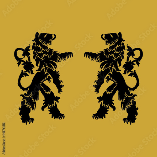 Royal lion heraldry logo
