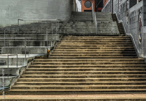 Canvas Print Multiple concrete stairways in tunnel