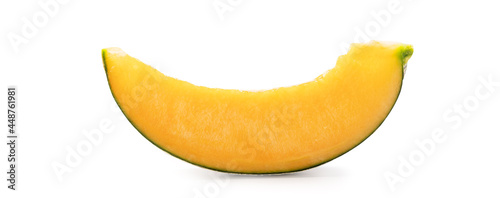 Εκτύπωση καμβά Close up of beautiful slices cantaloupe isolated on white background