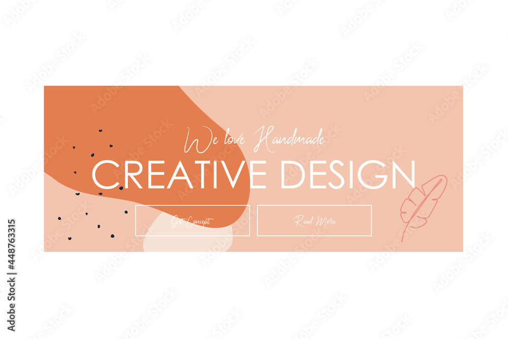 Colorful abstract background layout, banners design. Gift card, discount voucher template with doodle texture, geometric shapes on color backgrand. Horizontal poster, greeting card, header for website