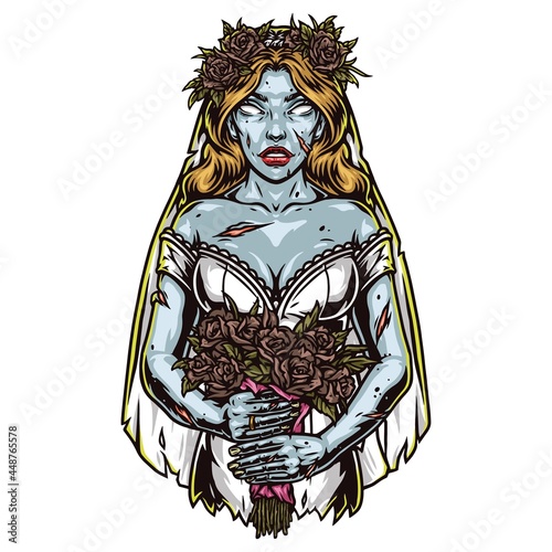 Creepy dead bride in wedding dress