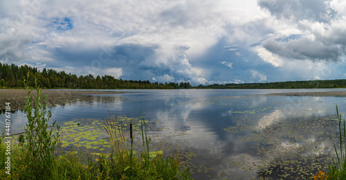Panoramic landscape of Lake Michurinskoye