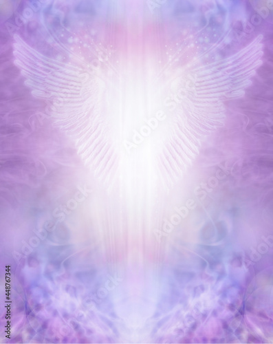 фотографія Lilac Angel Wings Certificate Award Diploma background - Angel wings with bright