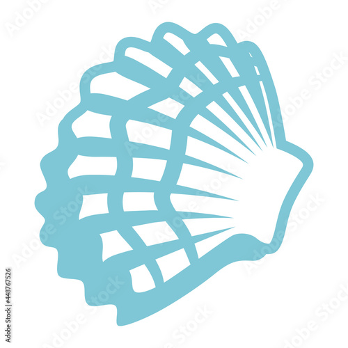 Seashell line art icon - cockleshell