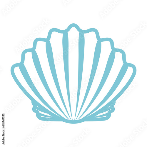 Seashell line art icon - scallop