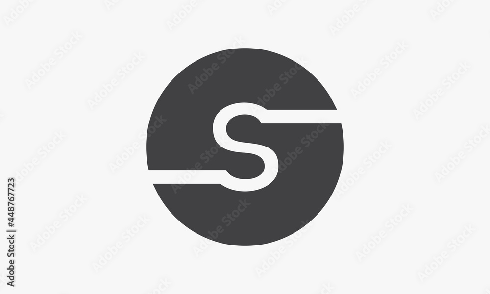letter S circle logo design vector isolated on white background. letter S circle logo design vector isolated on white background.