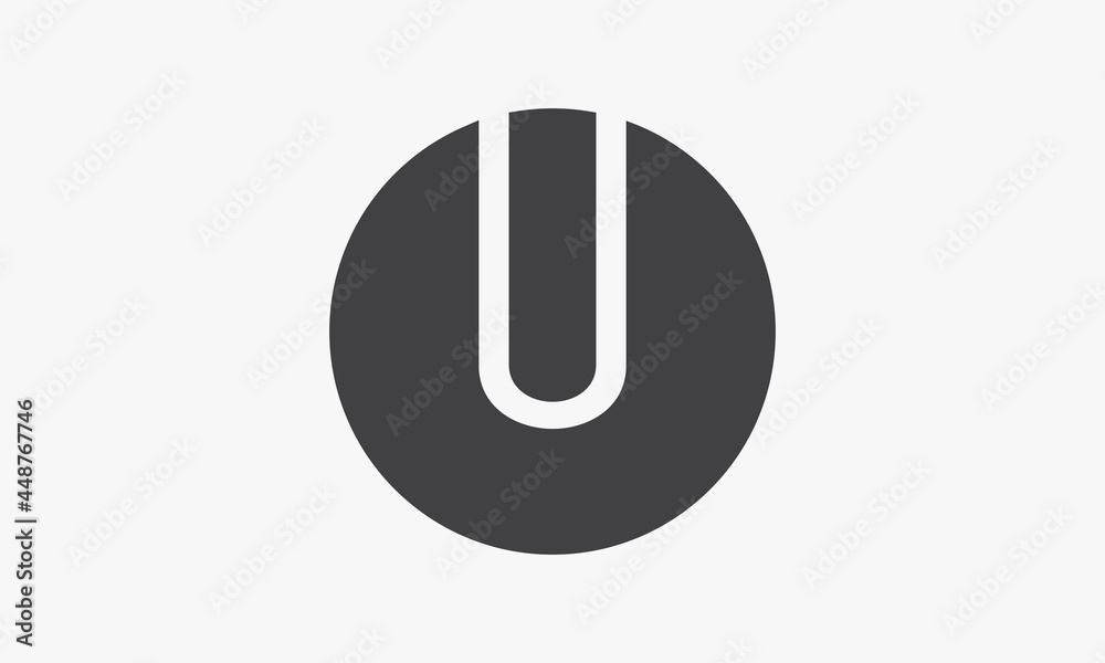 letter U circle logo design vector isolated on white background. letter U circle logo design vector isolated on white background.