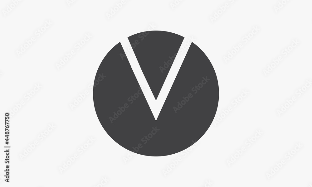 letter V circle logo design vector isolated on white background. letter V circle logo design vector isolated on white background.