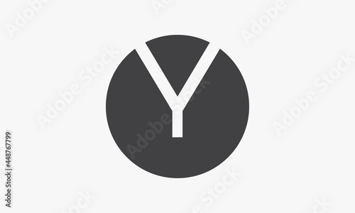 letter Y circle logo design vector isolated on white background.