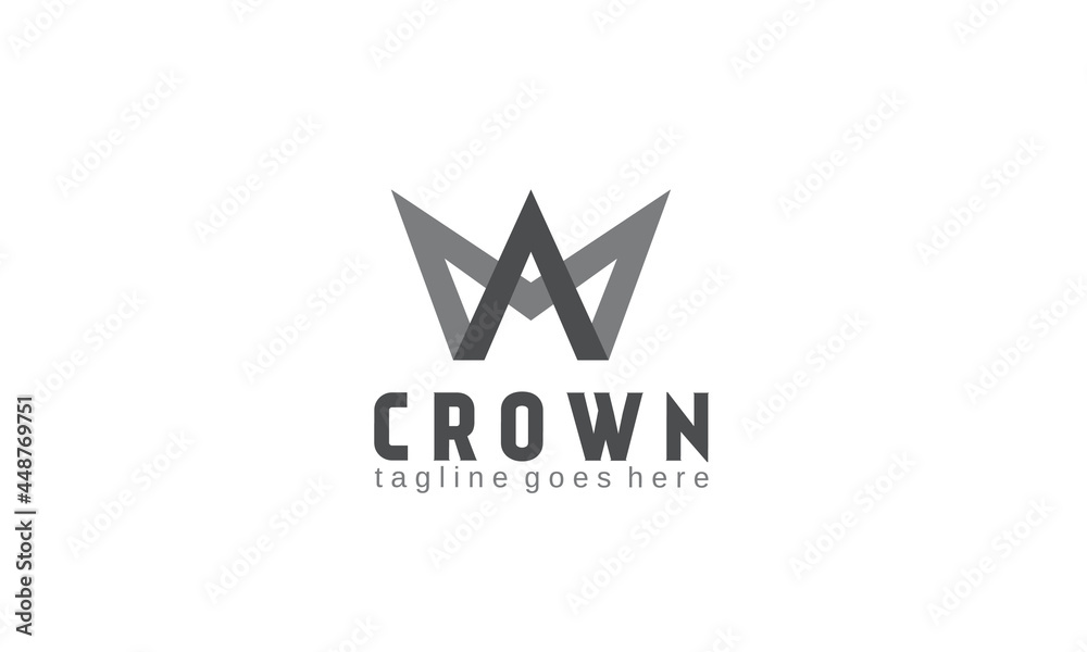 Letter MA or AM monogram crown logo design template