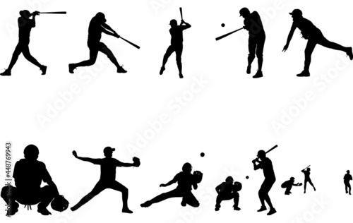 Baseball player silhouette vector