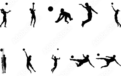 Man Beach Volleyball silhouette vector