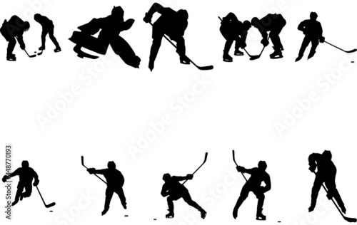 Ice Hockey silhouette vector