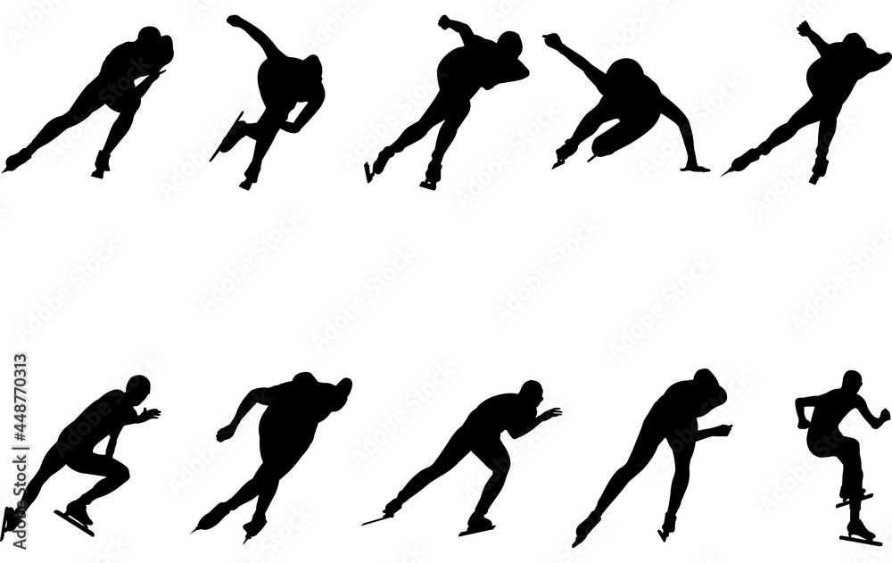 Speed Skating silhouette vector