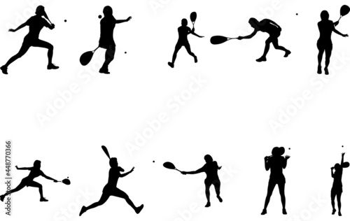 Woman Squash silhouette vector