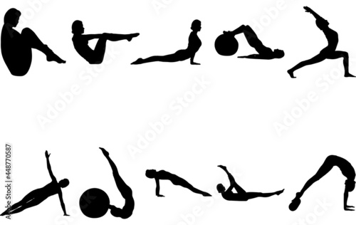 Pilates silhouette vector