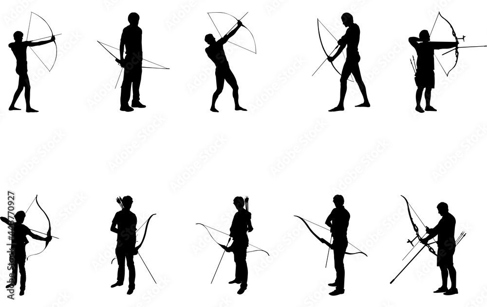 Naklejka premium Man Archery silhouette vector