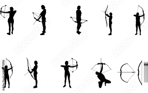 Woman Archery silhouette vector
