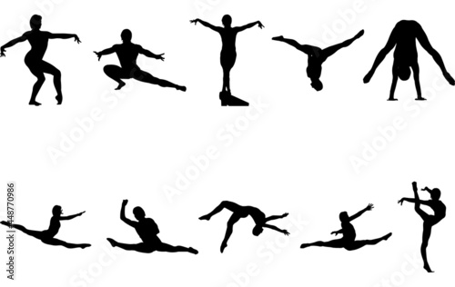 Woman Gymnast silhouette vector