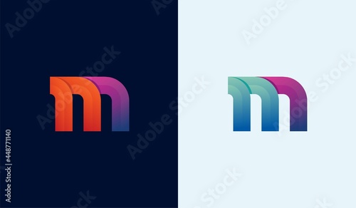dynamics colorful letter M logo design