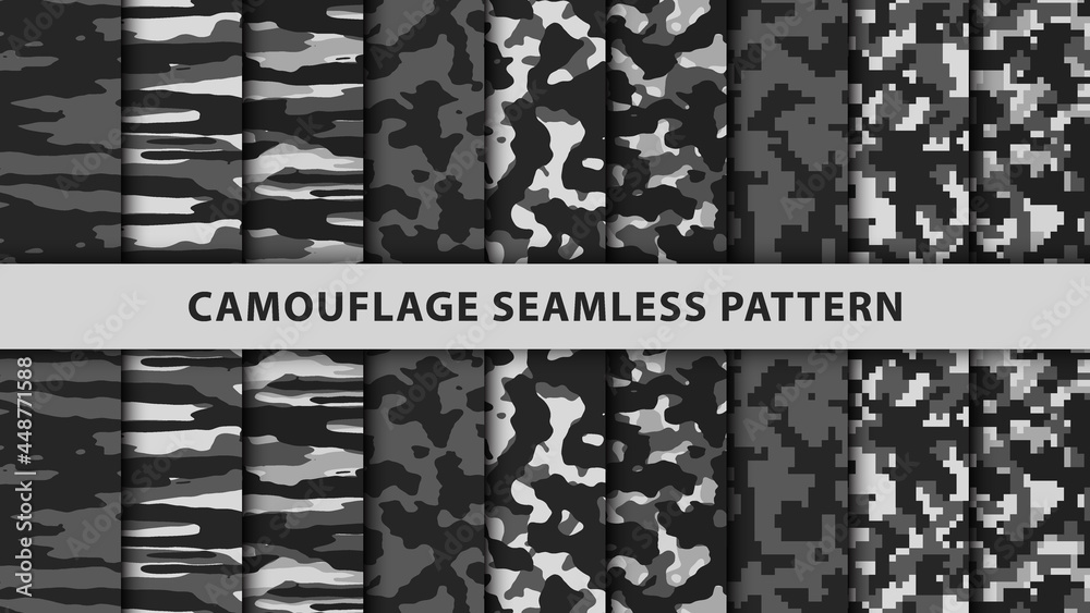 Military and army camouflage seamless pattern