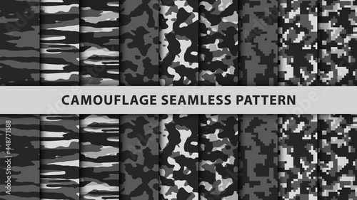 Military and army camouflage seamless pattern photo