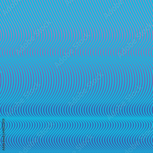 An abstract pattern with lines in waves. The lines are aqua blue and the background is a soft blue purple gradient. 