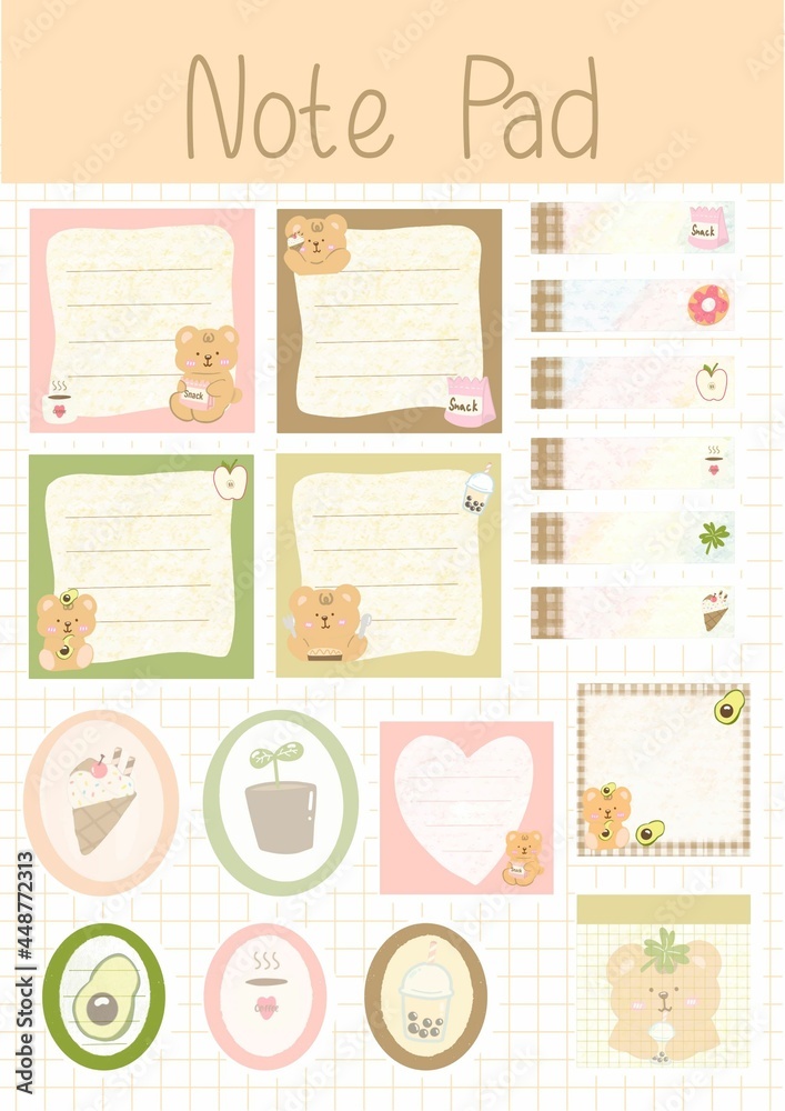 Mini bear note pad set Mini bear note pad set