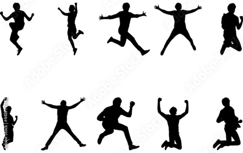 Man Jumping Silhouette Vector