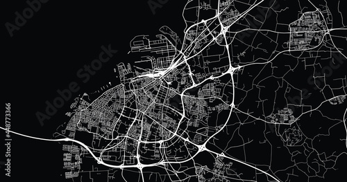 Urban vector city map of Malmo, Sweden, Europe