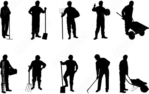 Farmer  Silhouette vector cut files