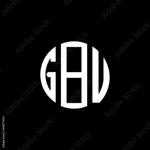 GBU letter logo design. GBU letter in circle shape. GBU Creative three letter logo. Logo with three letters. GBU circle logo. GBU letter vector design logo  photo