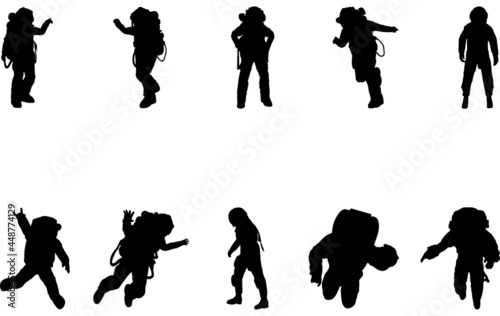 Astronaut  Silhouette vector cut files