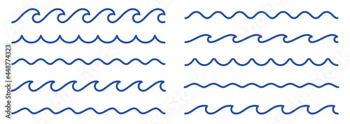 Obraz na plátně Waves line set. Waves collection vector