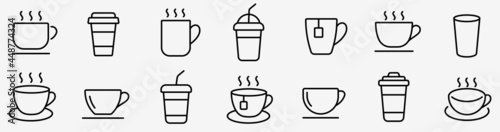 Coffee and Tea icons set. Coffee cup icon. Tea cup vector
