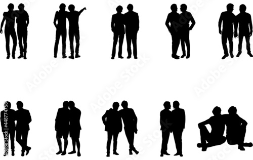 Gay Couple Silhouette Vector cut files